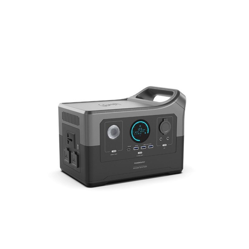 مولد طاقة من Powerology بشحن سريع وتطبيق بسعة 120000mAh 700W - أسود