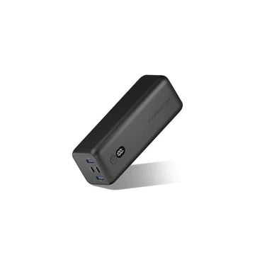 Powerology Onyx Power Bank, 30,000 mAh, 100 W, with 2 USB-C ports - Black