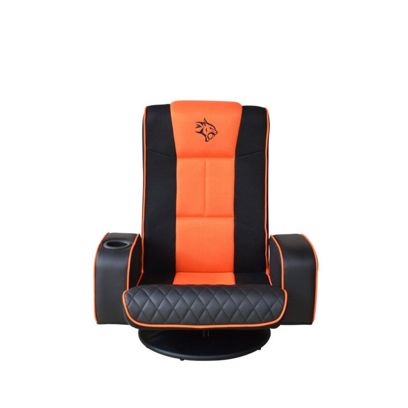 Porodo Gaming Predator Pro Gaming Seat with Armrest & Cupholder 360 Swivel - Black/Orange